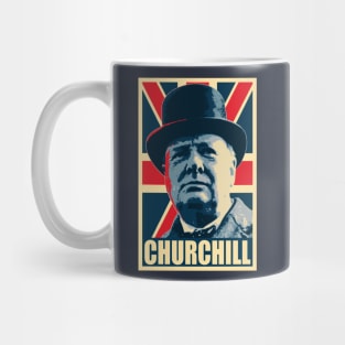 Winston Churhill Union Jack Propaganda Pop Art Mug